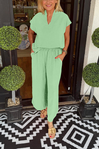 Women's Casual Solid Color Lightweight Matching Two Piece Set