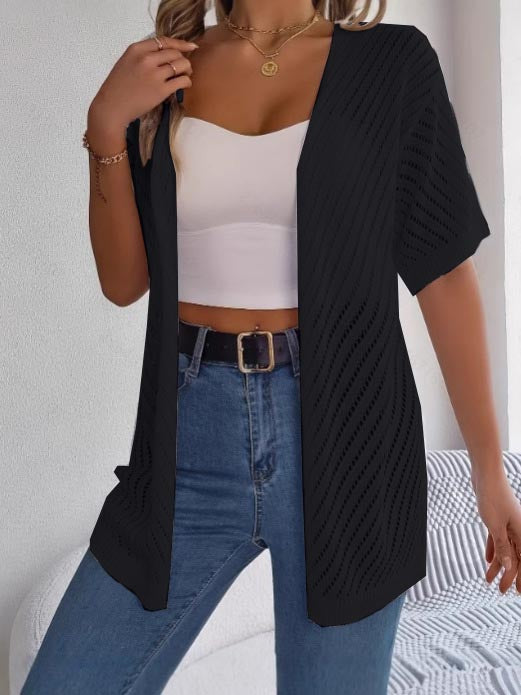 Women's Summer Hollow Out Open Front Knit Cardigan