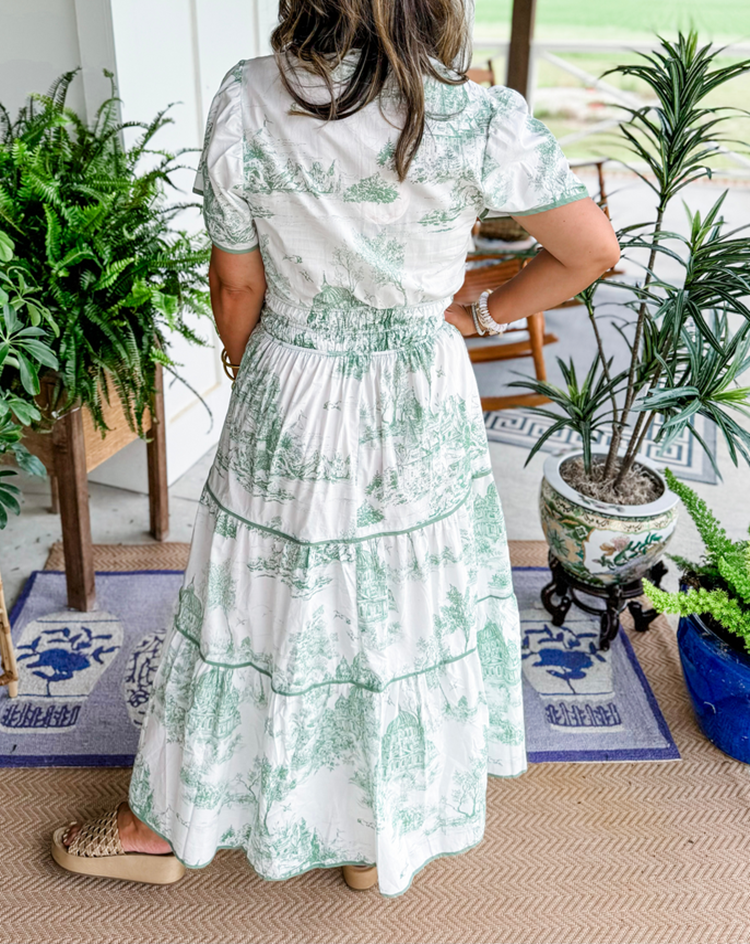 Women's Charming Toile Maxi Dress
