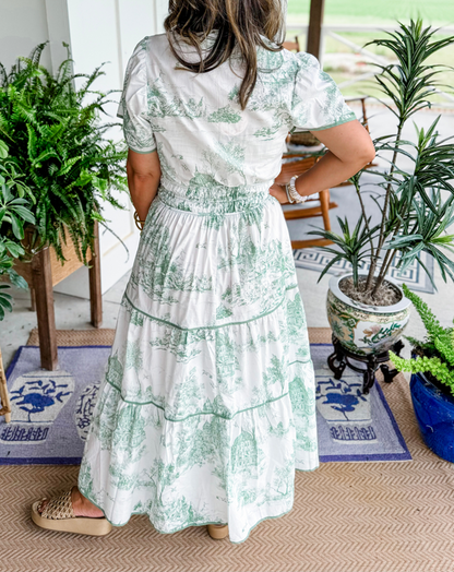 Women's Charming Toile Maxi Dress