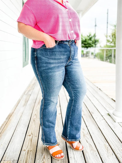 🔥LAST DAY 50% OFF🥳 Tummy Control Bootcut Jeans