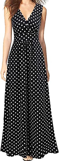 Sleeveless Deep V Neck Loose Casual Dress