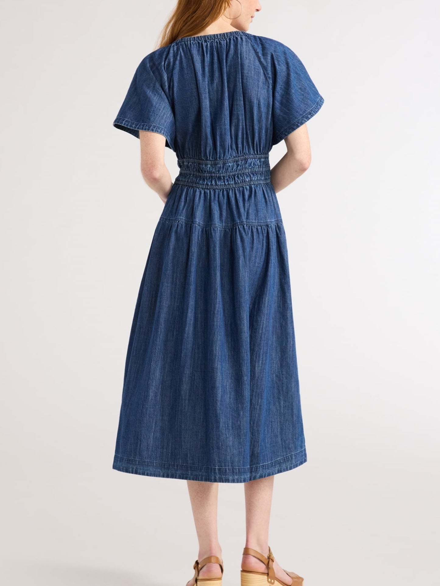 Women's Lightweight Denim Midi Dress