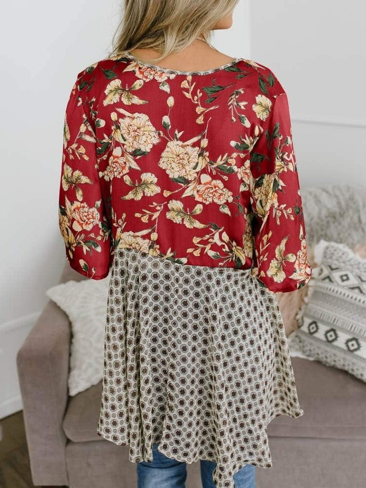 Summer Floral Kimono Ruffle Sleeve Tie Cardigans
