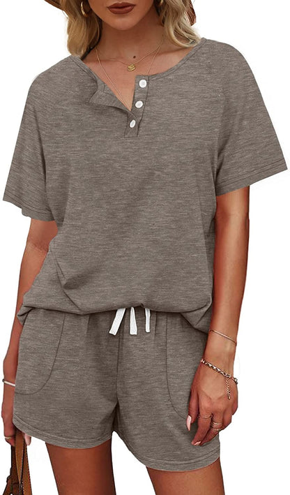 Basic Casual Short Sleeves Outfit 2 Pieces Set