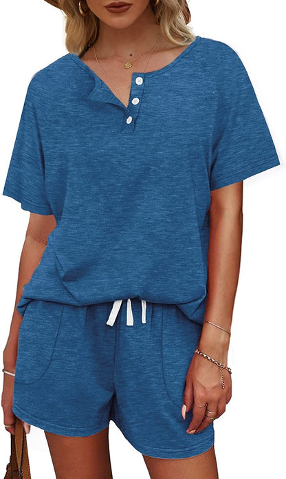 Basic Casual Short Sleeves Outfit 2 Pieces Set