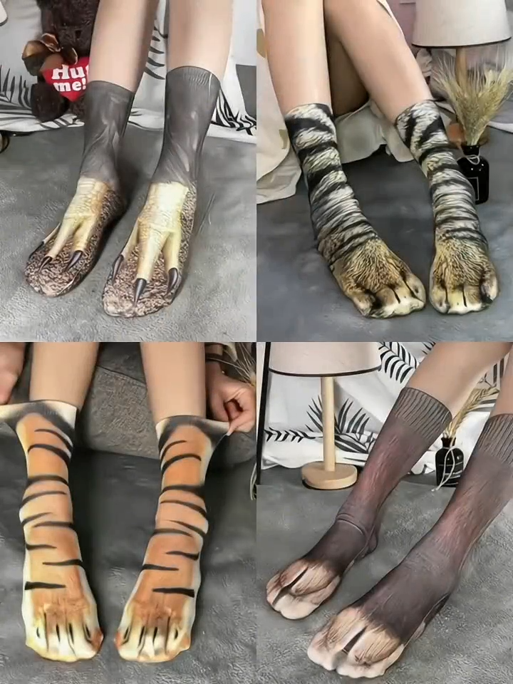 3D Realistic Animal Paw Socks