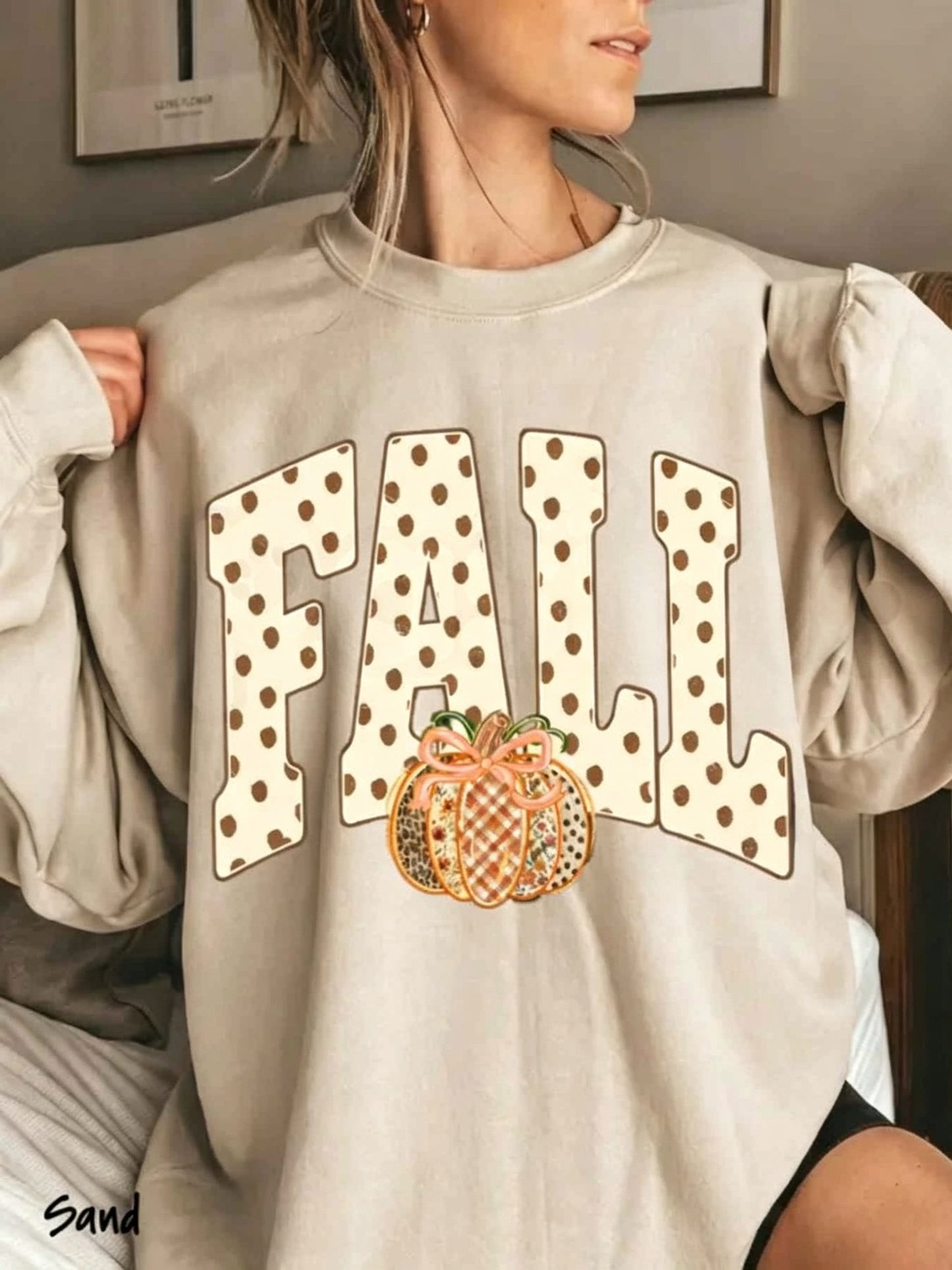 Women's Fall Pumpkin Graphic Crewneck Sweatshirt