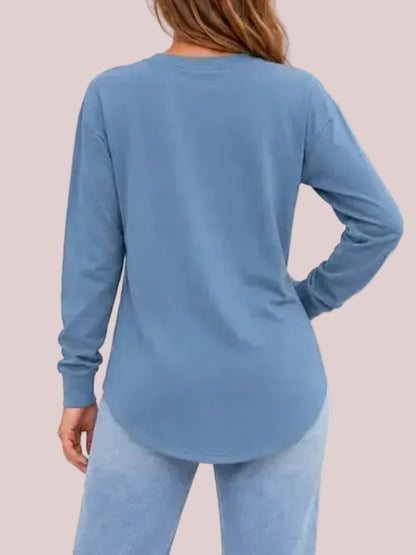 Women's Crewneck Tunic Long Sleeve Top