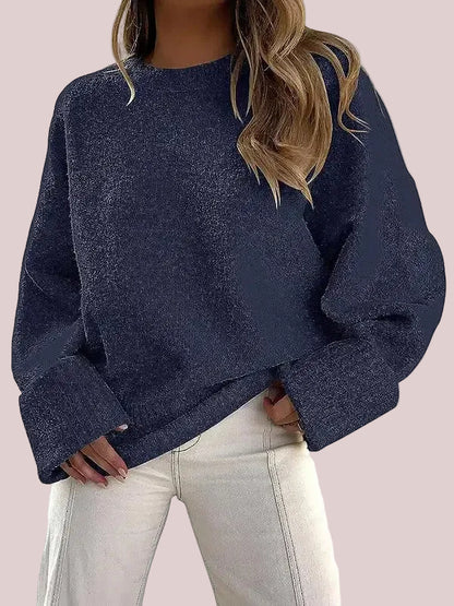Women's Crewneck Oversized Fuzzy Knit Pullover