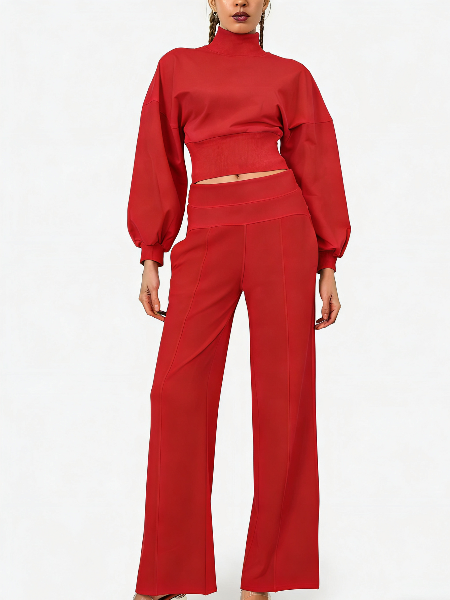 Women's Turtleneck Casual Two-Piece Set