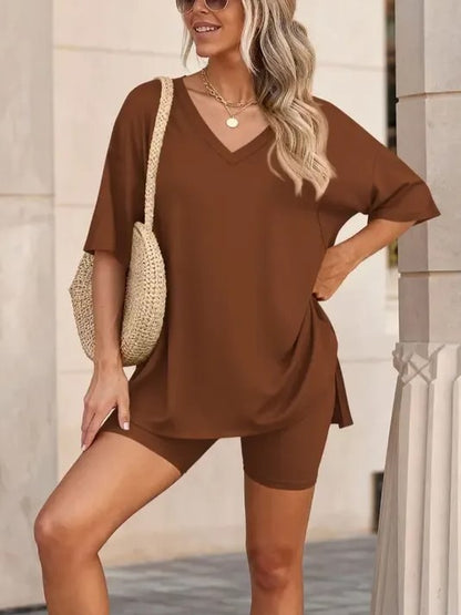 Women's Loose Dolman Short Sleeve Matching Set