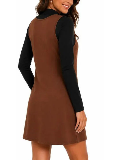 Women 's V Neck Sleeveless A Line Dress Set
