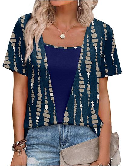 Women's 2-in-1 Square Neck Summer Blouses