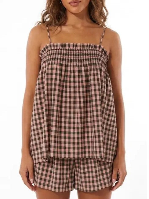 Women's Soft Gingham Vacation Matching Outfit