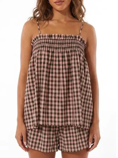 Women's Soft Gingham Vacation Matching Outfit