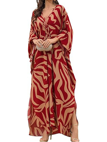 Women's Plus Size Batwing Sleeve Kaftan Dress