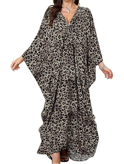 Women's Plus Size Batwing Sleeve Kaftan Dress