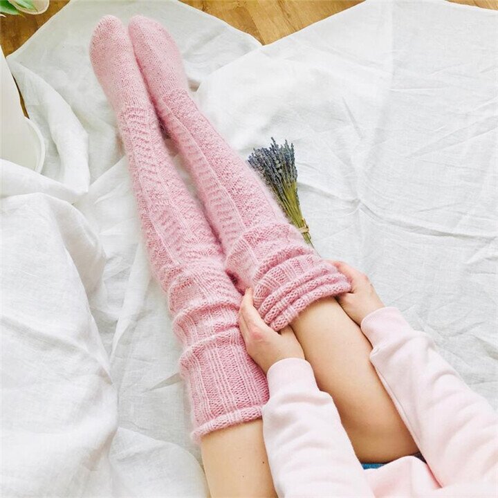 Winter Warm Over Knee Extra Long Knitted Socks