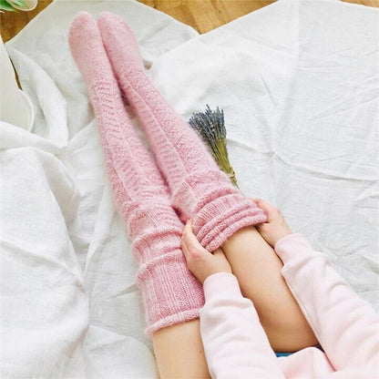 Winter Warm Over Knee Extra Long Knitted Socks
