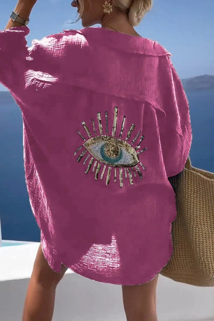 Women's Casual Sequin Beaded Shirts