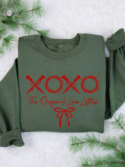 Women's Valentine's Edgy XOXO Graphic Sweatshirt