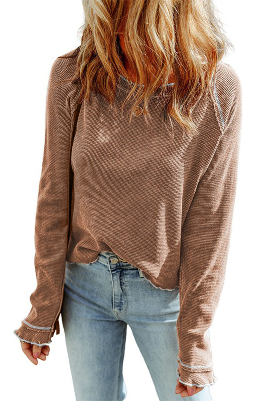 Women's Fall New Waffle Knit Top