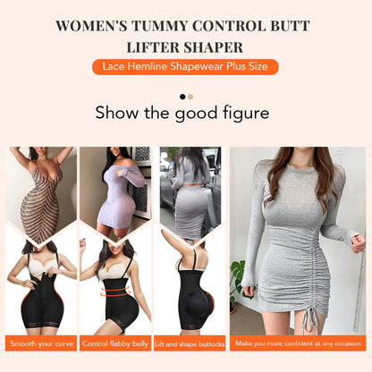 Firm Tummy Compression Bodysuit Shaper with Butt Lifter