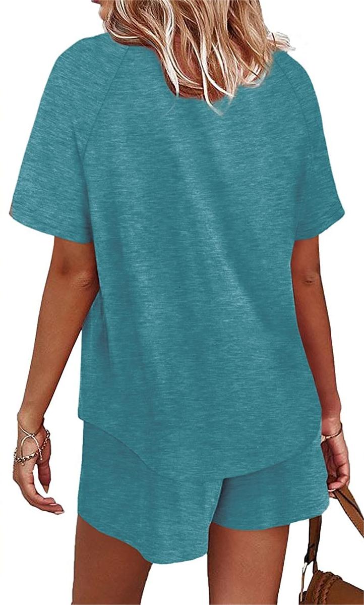 Basic Casual Short Sleeves Outfit 2 Pieces Set