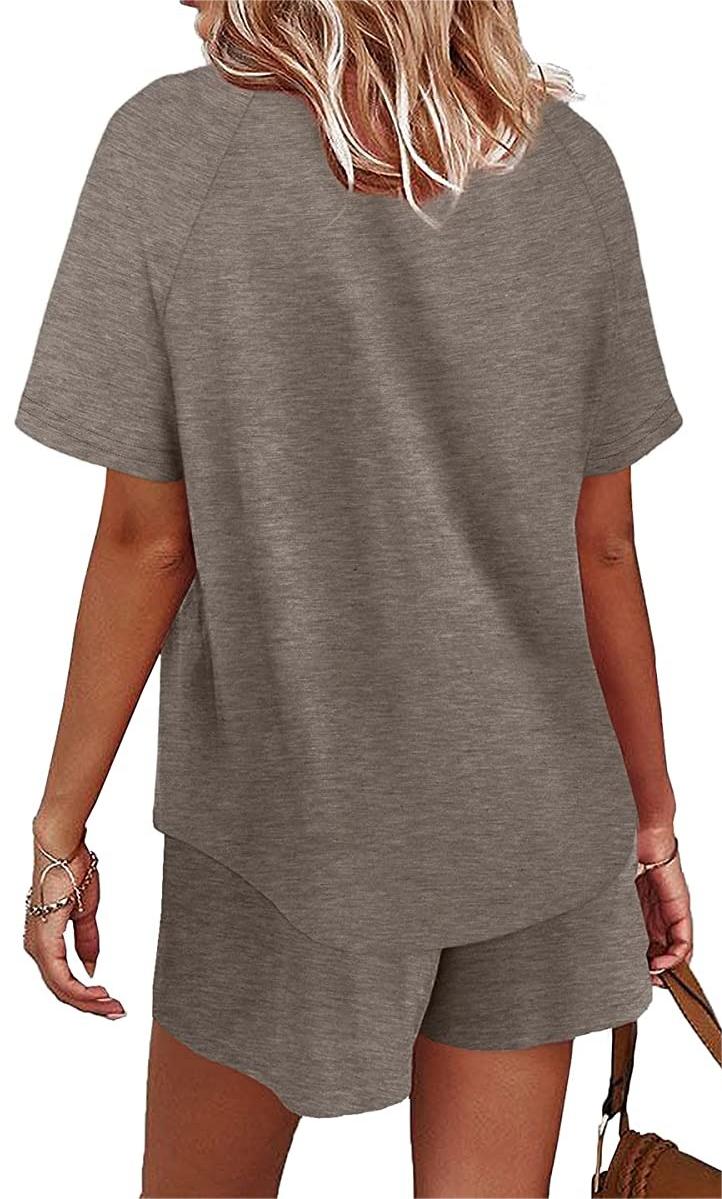 Basic Casual Short Sleeves Outfit 2 Pieces Set