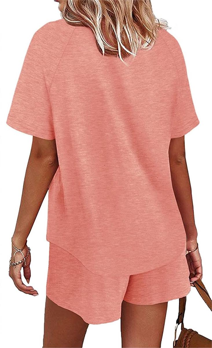 Basic Casual Short Sleeves Outfit 2 Pieces Set