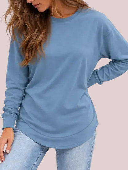 Women's Crewneck Tunic Long Sleeve Top