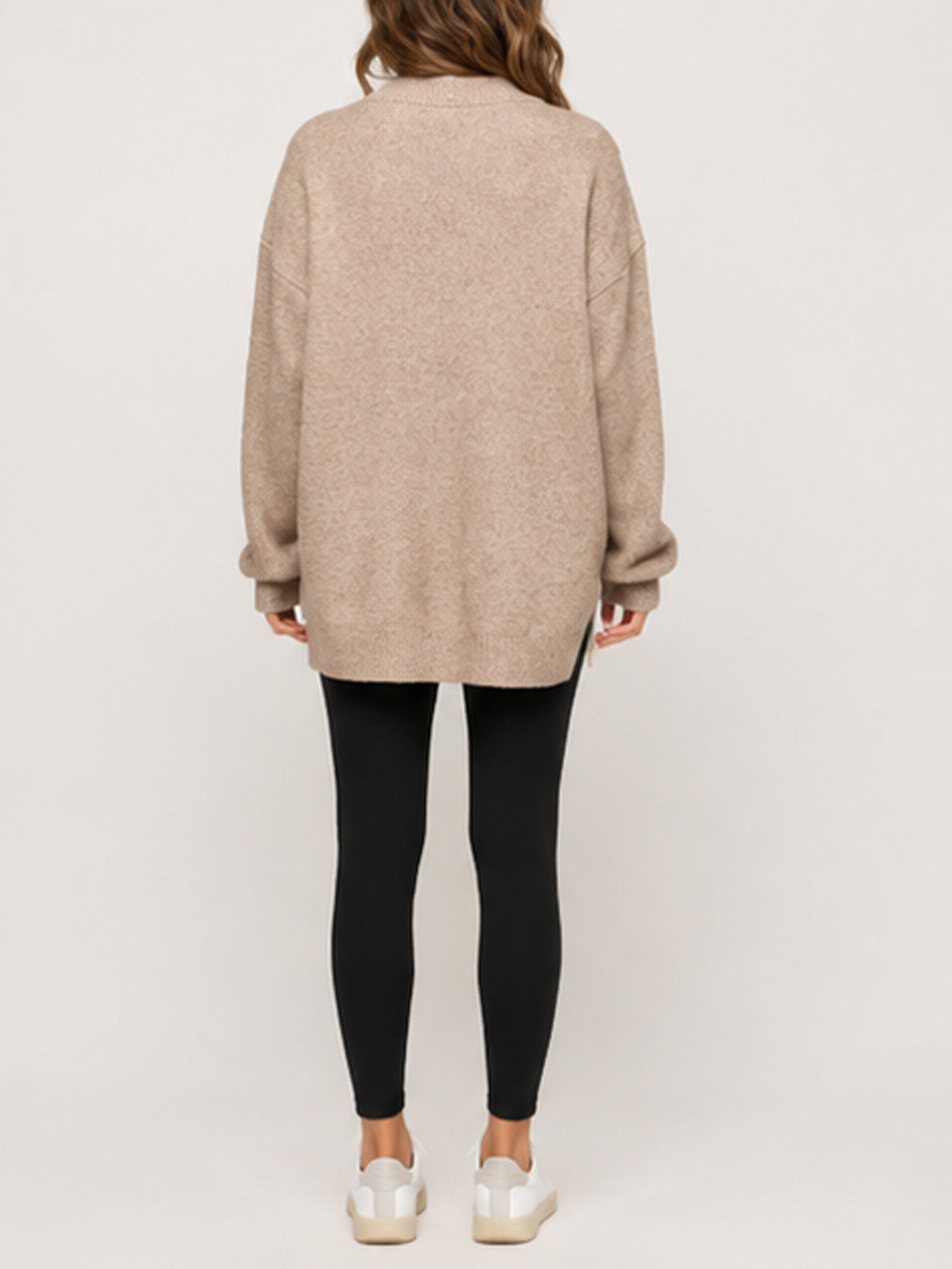 Women Oversized Button Front Knit Cardigan