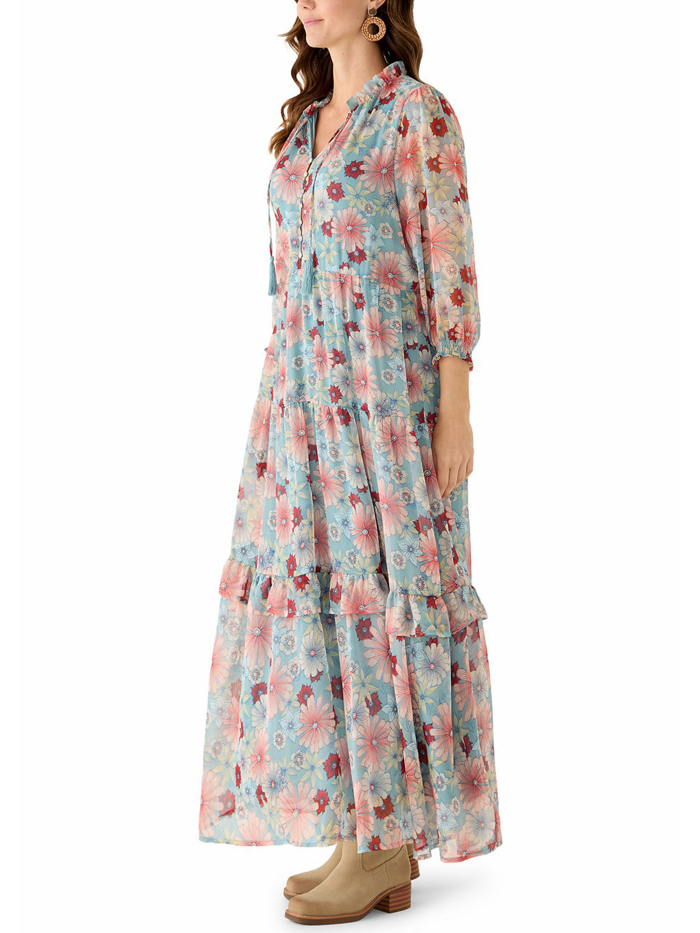 Women's Boho Breeze Drawstring Maxi Dress