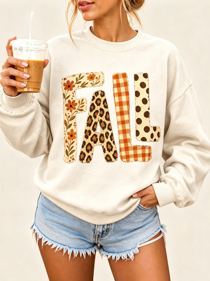 Women's Vintage Fall Letter Print Casual Sweatshirt