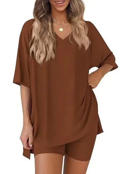 Women's Loose Dolman Short Sleeve Matching Set