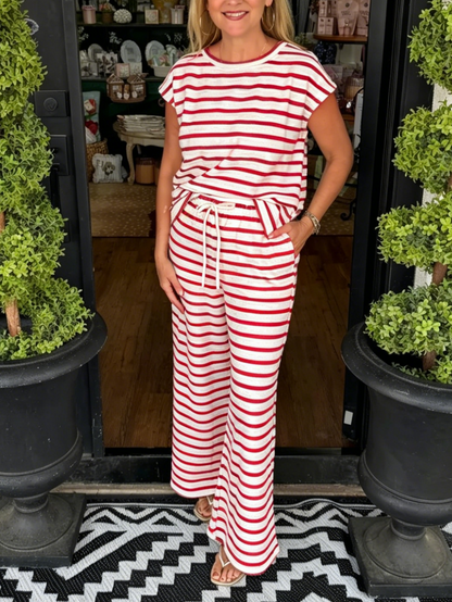 Women's Spring Cozy Stripe Matching Set