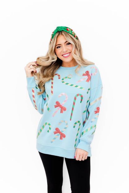 Candy Cane Sparkle Sweatshirt