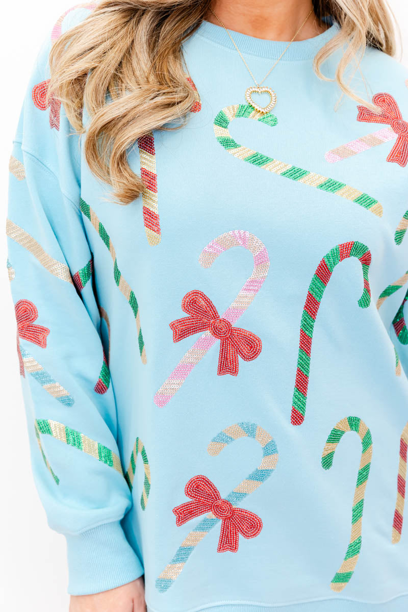 Candy Cane Sparkle Sweatshirt