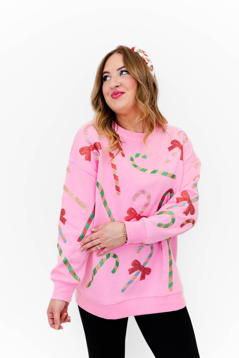Candy Cane Sparkle Sweatshirt