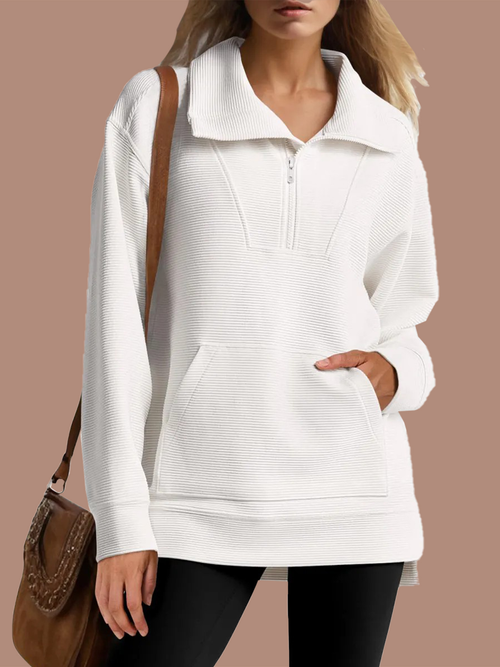 Women's Quarter Zip Oversized Knit Pullover