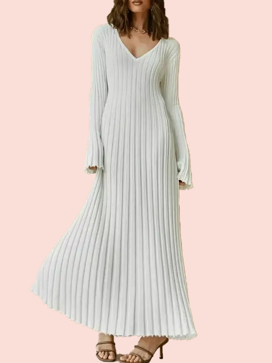 Fall New Sleeved Knit Midi Dress