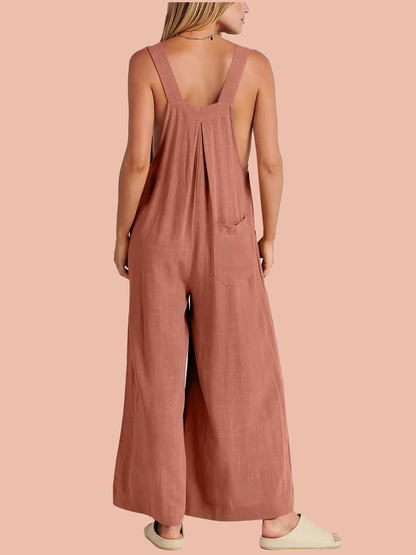 Sleeveless Wide Leg Jumpsuit with Pockets