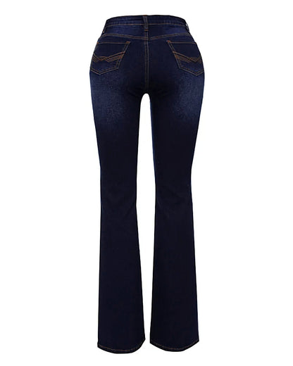 Women's Mid Waist Retro Bootcut Pants