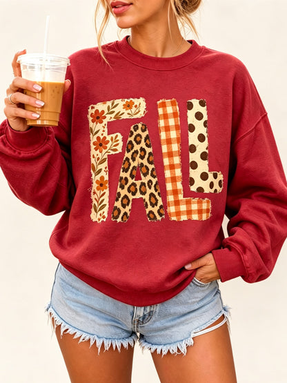 Women's Vintage Fall Letter Print Casual Sweatshirt