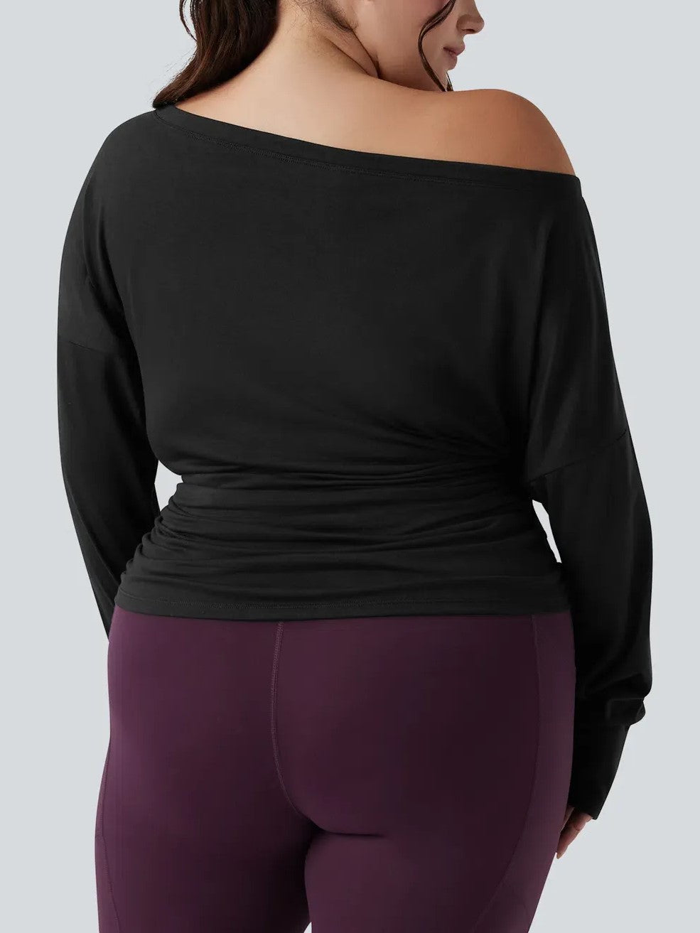 Women's One Shoulder Thumb Hole Yoga Sports Top