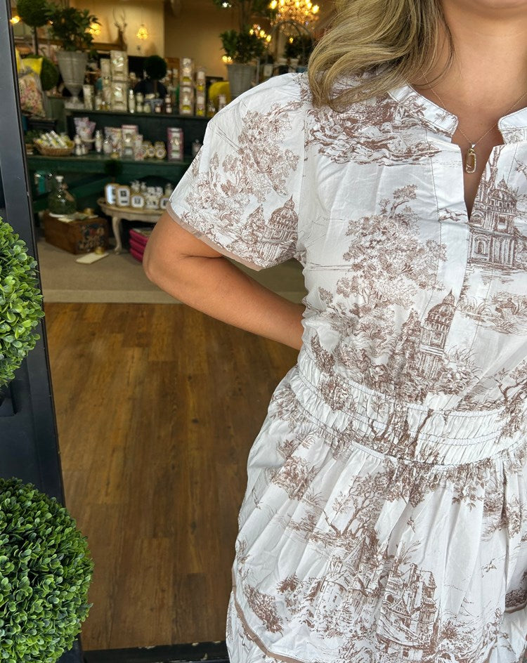 Women's Charming Toile Maxi Dress