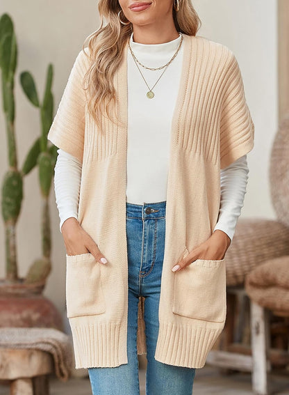 Women's Lightweight Short Sleeve Knitted Cardigan