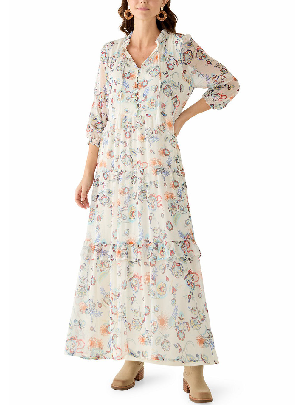 Women's Boho Breeze Drawstring Maxi Dress