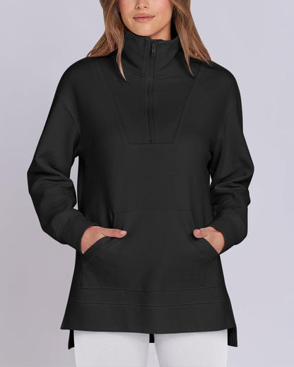 Women's Quarter Zip Oversized Knit Pullover